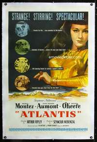 d407 SIREN OF ATLANTIS linen one-sheet movie poster '47 sexy Maria Montez!