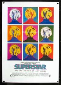d431 SUPERSTAR: THE LIFE & TIMES OF ANDY WARHOL linen one-sheet movie poster '91