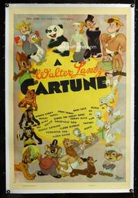 d479 WALTER LANTZ CARTUNE linen one-sheet movie poster '39 cartoon!