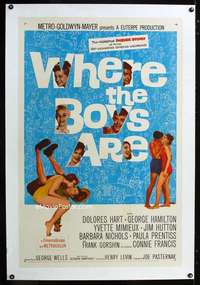 d488 WHERE THE BOYS ARE linen one-sheet movie poster '61 Connie Francis