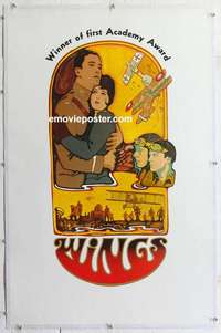 d491 WINGS linen one-sheet movie poster R70s cool R. Grimmel artwork!