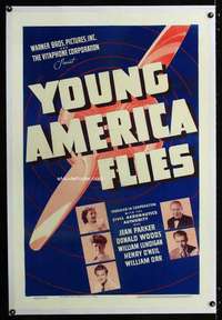 d497 YOUNG AMERICA FILES linen one-sheet movie poster c40 propeller image!