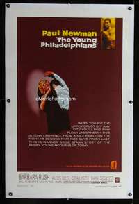 d499 YOUNG PHILADELPHIANS linen one-sheet movie poster '59 Paul Newman