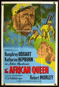 e072 AFRICAN QUEEN English one-sheet movie poster R50s Humphrey Bogart