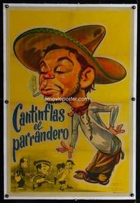 e397 EL BARRENDERO linen Argentinean movie poster '81 Cantinflas!