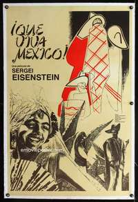 e404 QUE VIVA MEXICO linen Argentinean poster 1979 Sergei Eisenstein's reconstructed classic!