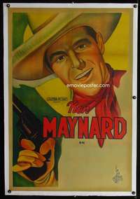 e406 KEN MAYNARD linen Argentinean movie poster '30s great portrait!