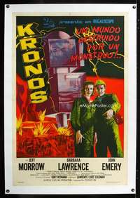 e407 KRONOS linen Argentinean movie poster '57 monster destroys world!