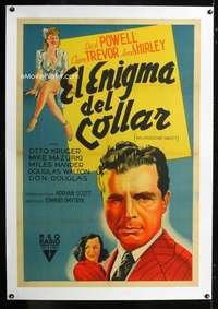 e413 MURDER MY SWEET linen Argentinean movie poster '44 classic noir!