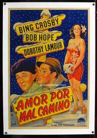 e416 ROAD TO UTOPIA linen Argentinean movie poster '46 great Rafael Angel Faillace art!
