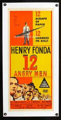 e112 12 ANGRY MEN linen Australian daybill movie poster '57 Fonda, Lumet