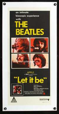 e119 LET IT BE linen Australian daybill movie poster '70 The Beatles, Lennon