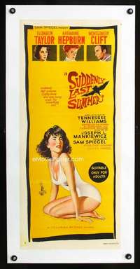 e126 SUDDENLY LAST SUMMER linen Australian daybill movie poster '60 Liz!