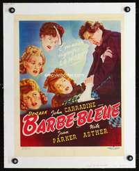 e341 BLUEBEARD linen Belgian movie poster '44 Carradine, Edgar Ulmer