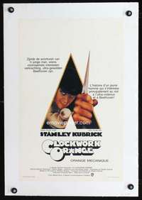 e343 CLOCKWORK ORANGE linen Belgian movie poster '72 Stanley Kubrick