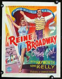 e344 COVER GIRL linen Belgian movie poster '44 Rita Hayworth, Kelly