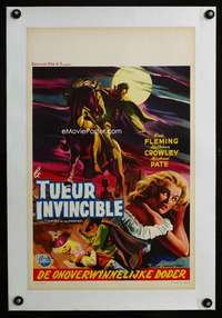 e345 CURSE OF THE UNDEAD linen Belgian movie poster '59 lustful fiend!