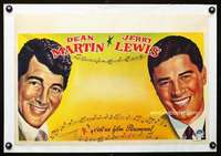 e346 DEAN MARTIN & JERRY LEWIS linen Belgian movie poster c50s