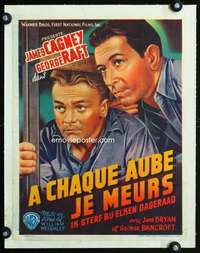 e347 EACH DAWN I DIE linen Belgian movie poster '39 James Cagney, Raft