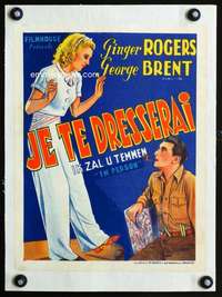 e356 IN PERSON linen Belgian movie poster R40s Ginger Rogers, Brent