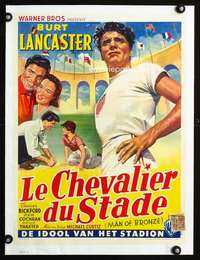 e357 JIM THORPE ALL AMERICAN linen Belgian movie poster '51 Lancaster