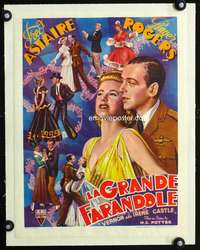 e378 STORY OF VERNON & IRENE CASTLE linen Belgian movie poster '39 A&R