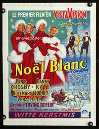 e385 WHITE CHRISTMAS linen Belgian movie poster '54 Bing Crosby, Kaye
