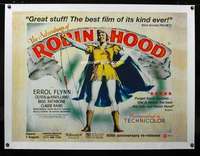 e085 ADVENTURES OF ROBIN HOOD linen advance British quad movie poster R98