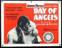 e087 BAY OF THE ANGELS linen British quad movie poster '63 Moreau