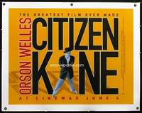 e089 CITIZEN KANE advance British quad R1999 Orson Welles classic, the greatest film ever made!