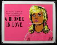 e092 LOVES OF A BLONDE linen British quad movie poster '65 Milos Forman