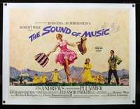 e100 SOUND OF MUSIC linen British quad movie poster '65 Julie Andrews