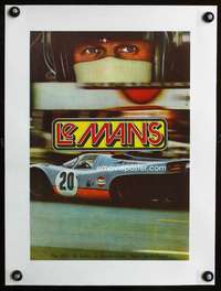 e185 LE MANS linen Czech movie poster '71 Steve McQueen, car racing!