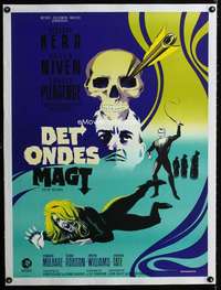 e435 EYE OF THE DEVIL linen Danish movie poster '67 Stevenov art!