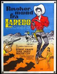 e439 GUNMEN FROM LAREDO linen Danish movie poster '59 western artwork!