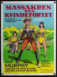 e440 GUNS OF FORT PETTICOAT linen Danish movie poster '57 sexy art!