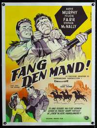 e441 HELL BENT FOR LEATHER linen Danish movie poster '60 Audie Murphy