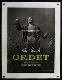 e444 ORDET linen Danish movie poster '55 Carl Theodore Dreyer