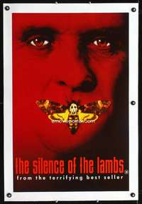 e080 SILENCE OF THE LAMBS linen English double crown movie poster '90