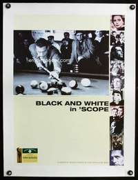 e084 BLACK & WHITE IN 'SCOPE linen English 15x21 movie poster '90s Hustler!