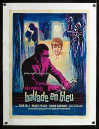 e195 BLUES FOR LOVERS linen French 23x32 movie poster '65 Grinsson art