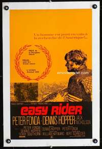 e210 EASY RIDER linen French 14x22 movie poster '69 Peter Fonda, Hopper