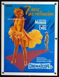 e206 SEVEN YEAR ITCH linen French 23x30 movie poster R70s Grinsson art