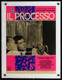 e234 TRIAL linen Italian photobusta movie poster '63 Orson Welles