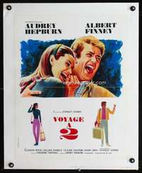 e217 TWO FOR THE ROAD linen French 18x22 movie poster '67 Grinsson art