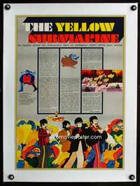 e218 YELLOW SUBMARINE linen French 15x21 movie poster '68 The Beatles!