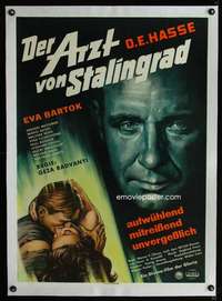 e472 DER ARZT VON STALINGRAD linen German movie poster '58 POW sex!