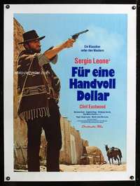 e474 FISTFUL OF DOLLARS linen German movie poster R73 Clint Eastwood