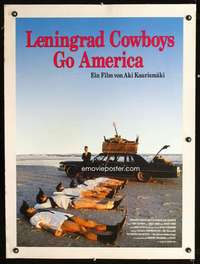 e481 LENINGRAD COWBOYS GO AMERICA linen German movie poster '89 wacky!