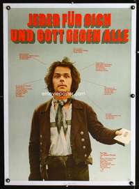 e483 MYSTERY OF KASPAR HAUSER linen German movie poster '74 Herzog